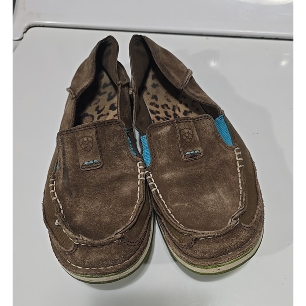 Ariat Cruiser 10017457 Brown Leather Slip On Moc Toe Loafer Shoes Womans Size 9B